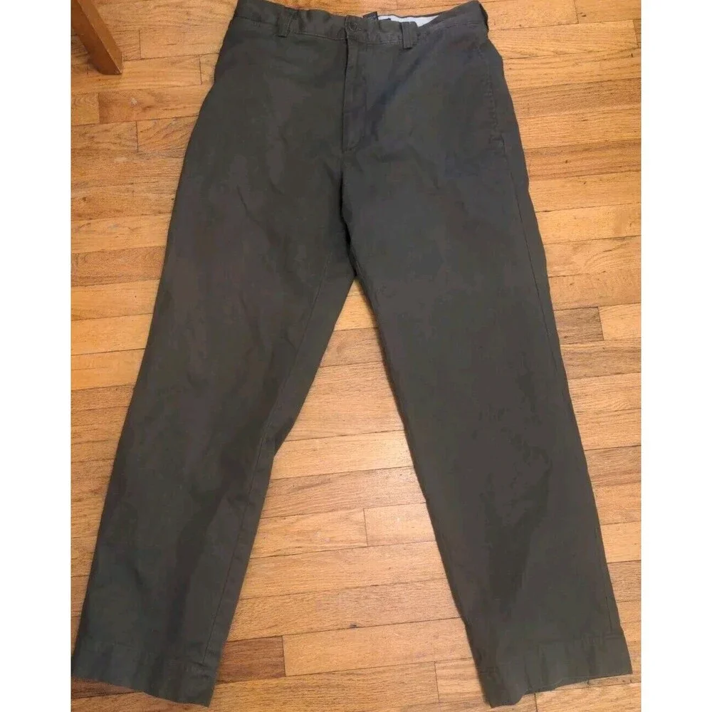 Banana Republic Men's Chino Dress Pants 36x34 Dark Green Emerson Slim Straight